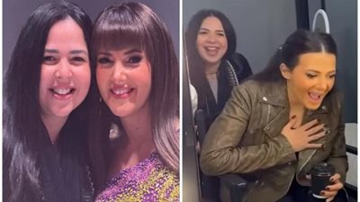 إيمي سمير غانم تُسعد دنيا سمير غانم بمفاجأة في مسرحية 