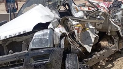 بالصور.. مصرع وإصابة 3 أشخاص فى حادث تصادم بطريق العلمين الدولي