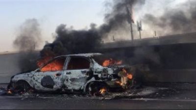 إخماد حريق سيارة ملاكي اشتعلت بها النيران فى أطفيح