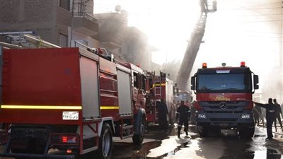 النيران تلتهم صالة جيم شهير بطريق الضبعة في الشيخ زايد