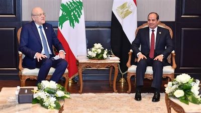 السيسي يلتقى برئيس وزراء لبنان على هامش فعاليات القمة العربية الإسلامية