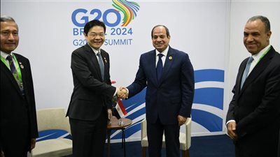 تعزيز التعاون الثنائي بين مصر وسنغافورة على هامش قمة مجموعة العشرين