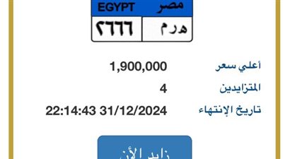 تصل لـ 2 مليون جنيه.. المرور تطرح لوحة سيارة معدنية مميزة 
