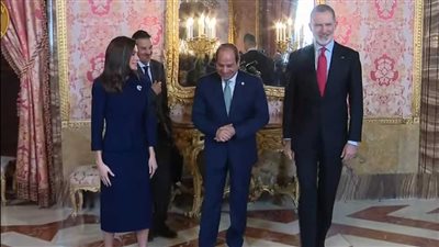 مراسم رسمية لاستقبال الرئيس السيسي فى القصر الملكى بإسبانيا