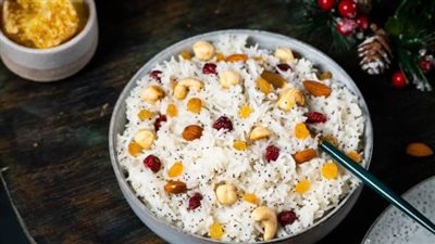 طريقة تحضير الأرز بالمكسرات وقطع الفاكهة لوجبة شهية ومغذية فى رمضان