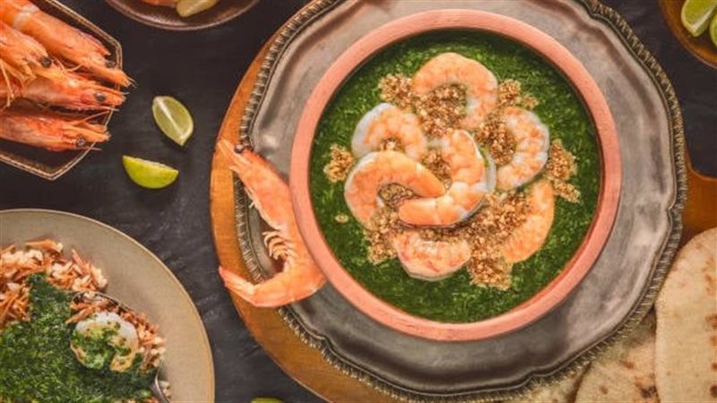 الملوخية بالجمبري