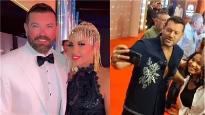 عمرو يوسف يمازح فتاة في العرض الخاص لـ«درويش».. «اوعي تعملي لي فلتر»