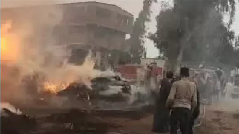  حريق شونة كتان بالغربية