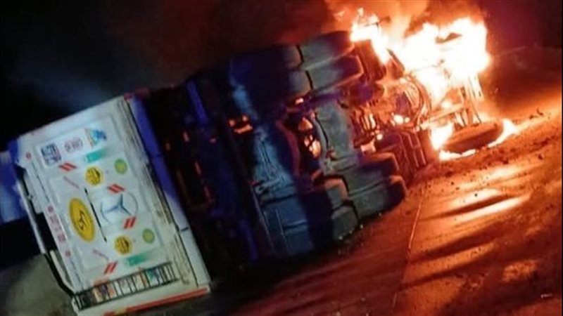 حادث انقلاب سيارة